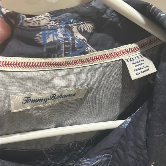 Navy Hawaiian Shirt with Embroidered Logo - Picture 2 of 2